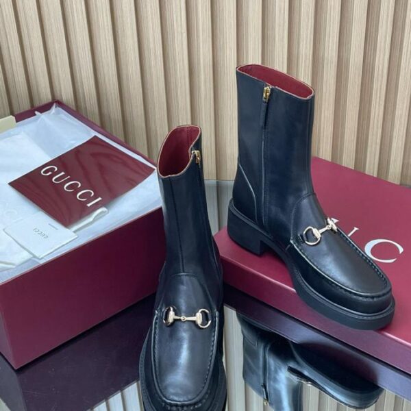 replica,schuhe,beste,kaufen,1:1,besten,seiten,Replik,turnschuhe,sneakers GUCCI Herbst und Winter neueste geriffelte Bienenboden Horsebit dicke Sohle Stiefeletten Chelsea Boots (E5AK5)