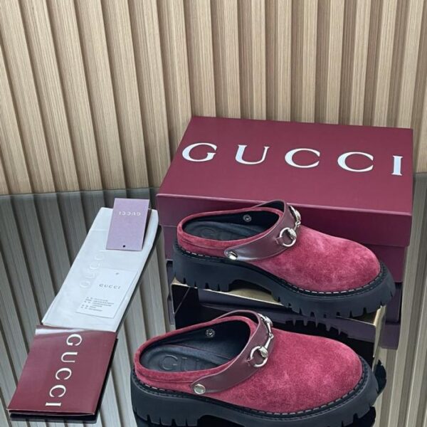 replica,schuhe,beste,kaufen,1:1,besten,seiten,Replik,turnschuhe,sneakers [Alte dicke Gummisohle] Frühherbst GUCCI Damen-Pantoletten mit Horsebit, neue geriffelte Loafer (3ZTY0)
