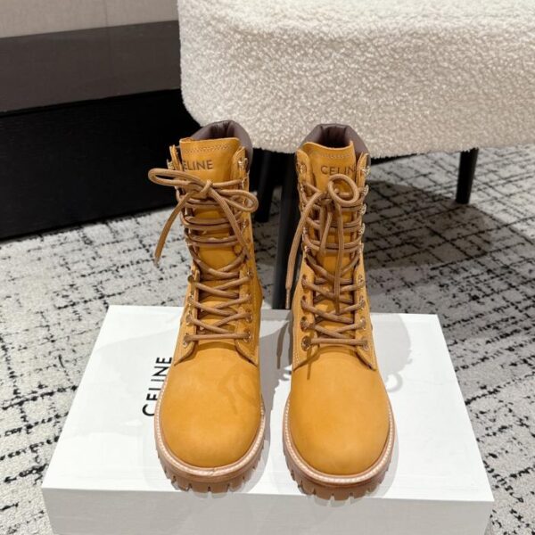 replica,schuhe,beste,kaufen,1:1,besten,seiten,Replik,turnschuhe,sneakers CELINE KURT Classic Series Loafers Stiefeletten Große gelbe Stiefel Martin Boots Knight Boots Paar-Stil (8U9DL)