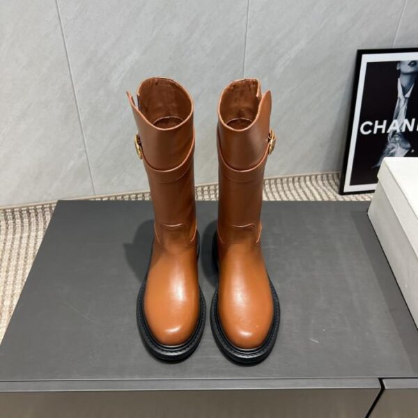 Top-Version der neuesten Martin-Stiefel-Serie von CELINE im Frühherbst, Slip-On-Stiefel mit runder Zehenpartie (OA87I)