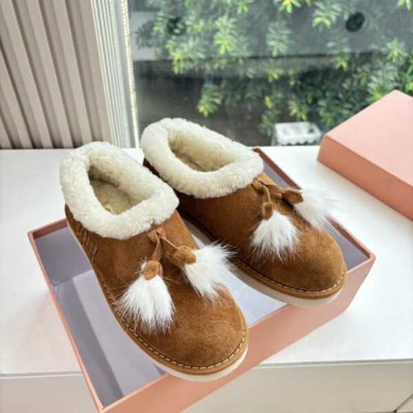 G021 Top Wollfutter MIUMIU Herbst und Winter neue importierte Wollschneestiefel (40 (L028A)