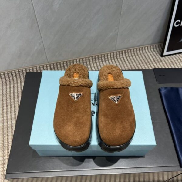 replica,schuhe,beste,kaufen,1:1,besten,seiten,Replik,turnschuhe,sneakers Top-Version Prada Frühherbst neueste Plateau-Hausschuhe aus Wolle mit dicker Sohle (1E686)