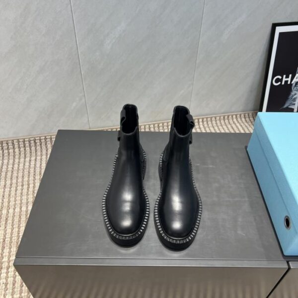 Top-Version PRADA Frühherbst neue elastische Stiefeletten mit runder Spitze (FQ7XP)