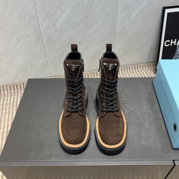 replica,schuhe,beste,kaufen,1:1,besten,seiten,Replik,turnschuhe,sneakers Top-Version PRADA Frühherbst neue runde Zehen-Schnürstiefeletten mit Reißverschluss (I2WV6)