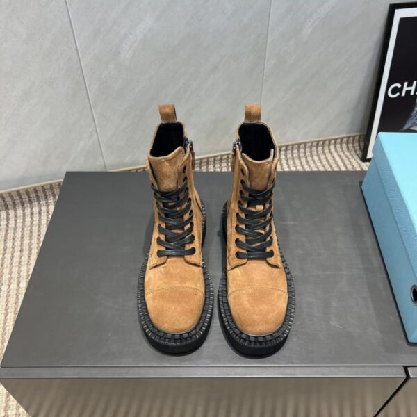 replica,schuhe,beste,kaufen,1:1,besten,seiten,Replik,turnschuhe,sneakers Top-Version PRADA Frühherbst neue runde Zehen-Schnürstiefel mit Reißverschluss (OGQ1J)