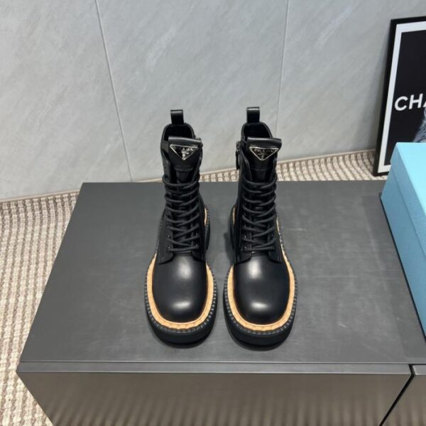 replica,schuhe,beste,kaufen,1:1,besten,seiten,Replik,turnschuhe,sneakers Top-Version PRADA Frühherbst neue runde Zehen-Schnürstiefeletten mit Reißverschluss (OHE6I)