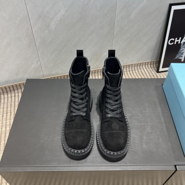 replica,schuhe,beste,kaufen,1:1,besten,seiten,Replik,turnschuhe,sneakers Top-Version PRADA Frühherbst neue runde Zehen-Schnürstiefeletten mit Reißverschluss (YBMCD)