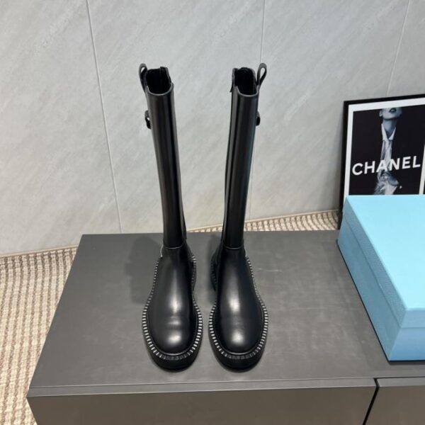 Top-Version PRADA Frühherbst neue Slip-On-Stiefel mit runder Spitze (51NN0)