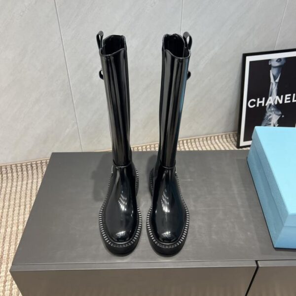 replica,schuhe,beste,kaufen,1:1,besten,seiten,Replik,turnschuhe,sneakers Top-Version PRADA Frühherbst neue runde Zehen elastische hohe Stiefel (8UFGR)