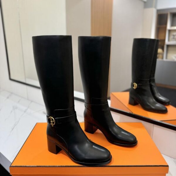 replica,schuhe,beste,kaufen,1:1,besten,seiten,Replik,turnschuhe,sneakers Hermes High-End Hot Girl Hermes Justine Kalbsleder runde Zehen Ärmel Ritterstiefel Top-Qualität (8W04U)