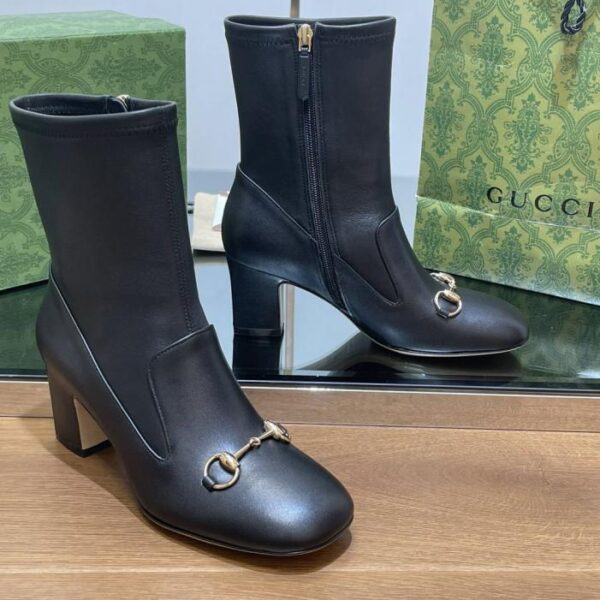 replica,schuhe,beste,kaufen,1:1,besten,seiten,Replik,turnschuhe,sneakers GUCCl Frühherbst neue elastische Stiefel mit Horsebit, klassische Stiefeletten mit dickem Absatz und quadratischer Zehenpartie (IGHXR)