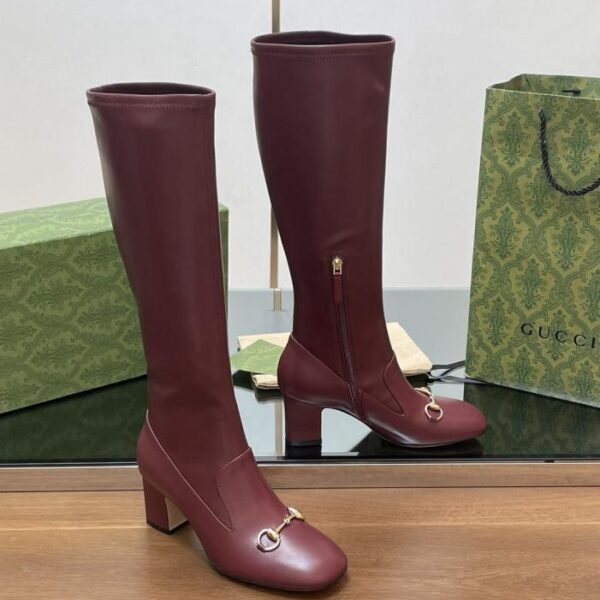 replica,schuhe,beste,kaufen,1:1,besten,seiten,Replik,turnschuhe,sneakers GUCCl Frühherbst neue elastische hohe Stiefel mit Horsebit-Schnürung, lange Stiefel, kniehoch, klassische Stiefeletten mit dickem Absatz und quadratischer Zehenpartie (WUNV0)
