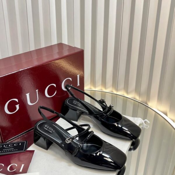 replica,schuhe,beste,kaufen,1:1,besten,seiten,Replik,turnschuhe,sneakers Gucci Neue Mary Janes mit Doppel-G-Schnalle und Schleife, Ballerinas mit niedrigem Absatz (AICA5)