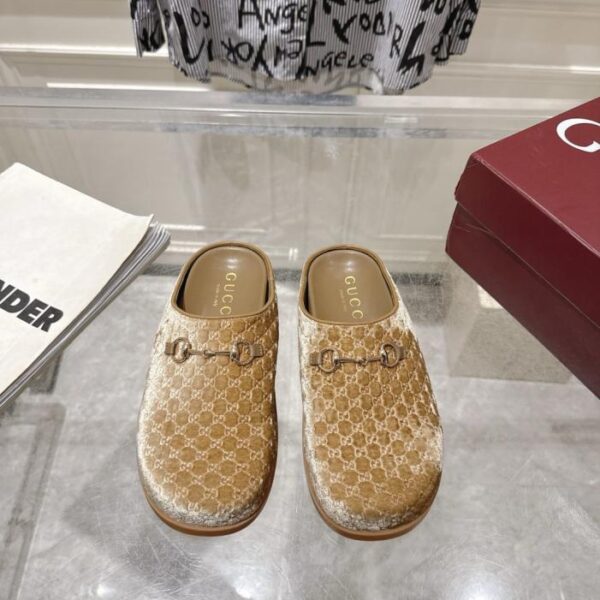 replica,schuhe,beste,kaufen,1:1,besten,seiten,Replik,turnschuhe,sneakers Gucci Frühling und Herbst Gold Samt Pantoletten mit geschlossener Zehenpartie (A0AZ7)