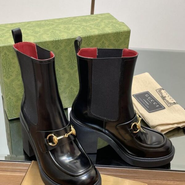 replica,schuhe,beste,kaufen,1:1,besten,seiten,Replik,turnschuhe,sneakers GUCCIs neueste Herbst- und Winterstiefel mit hohen Absätzen, Bienenboden, dicken Absätzen, Horsebit-Schnalle und dicker Sohle, Loafer in Nude-Farbe, Ankora-Zigarettenstiefel mit Burgunderfutter (JUIK5)