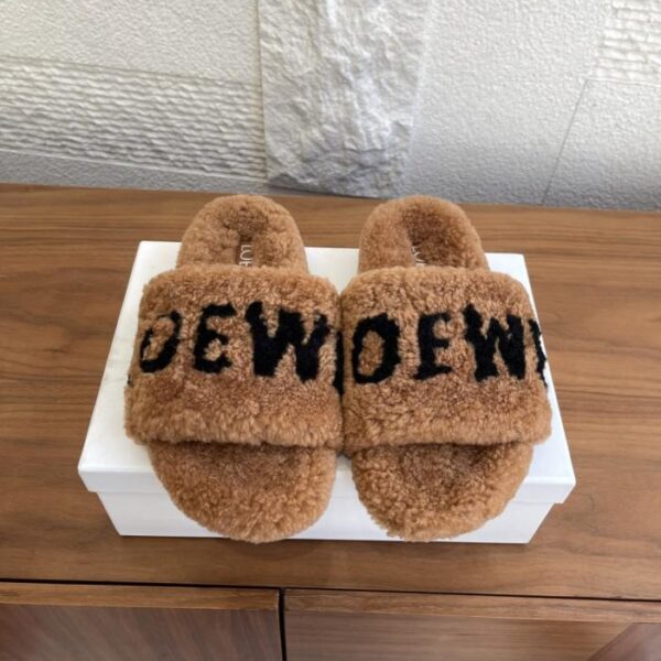 Top-Version LOEWE Herbst und Winter neue Wollpantoffeln mit Buchstabendruck (C1LLW)