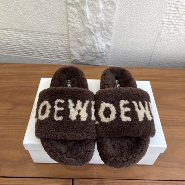 Top-Version LOEWE Herbst und Winter neue Wollpantoffeln mit Buchstabendruck (JGQ1S)