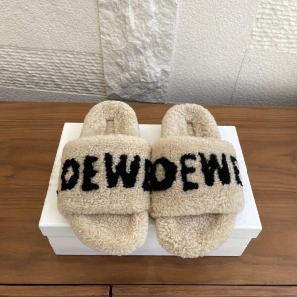 Top-Version LOEWE Herbst und Winter neue Wollpantoffeln mit Buchstabendruck (V1EQ2)