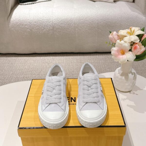 Fendi Domino Serie Leder geprägt Paar Casual Sneakers (5AW6F)