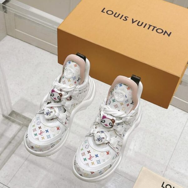 replica,schuhe,beste,kaufen,1:1,besten,seiten,Replik,turnschuhe,sneakers Louis Vuitton Murakami Archlight Classic Daddy-Schuhe DIY verzierte Arch Bridge Sneakers mit Tiermuster (2W39H)