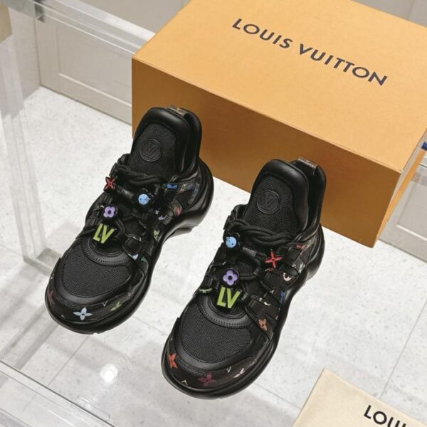 replica,schuhe,beste,kaufen,1:1,besten,seiten,Replik,turnschuhe,sneakers Louis Vuitton Murakami Archlight Classic Daddy Schuhe DIY verzierte Tiermuster Arch Bridge Sneakers (30J76)