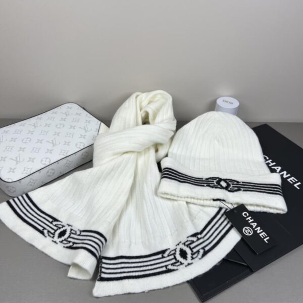 Offizielle CHANEL-Website, neues klassisches Hut-Set mit Hut und Schal (E2Q15)