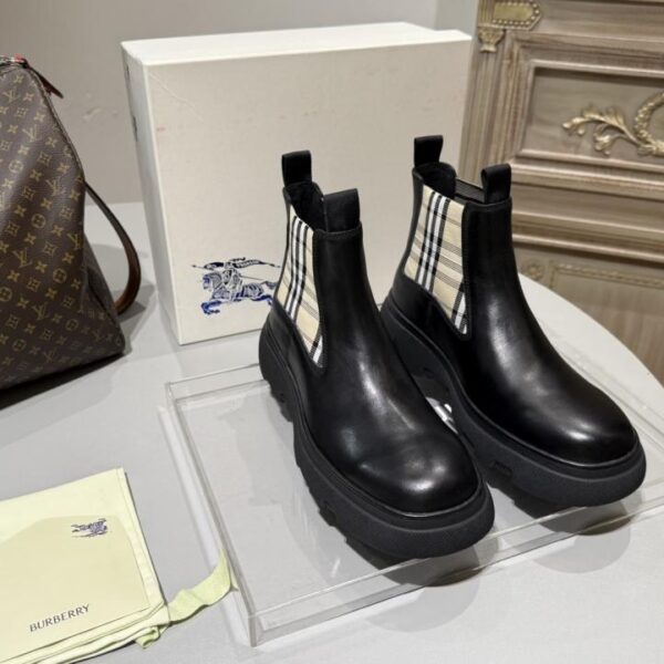 Burberry Chelsea Ankle Boots mit lässiger Sohle, neue High-Top Ankle Boots für Herbst und Winter (5TXHP)