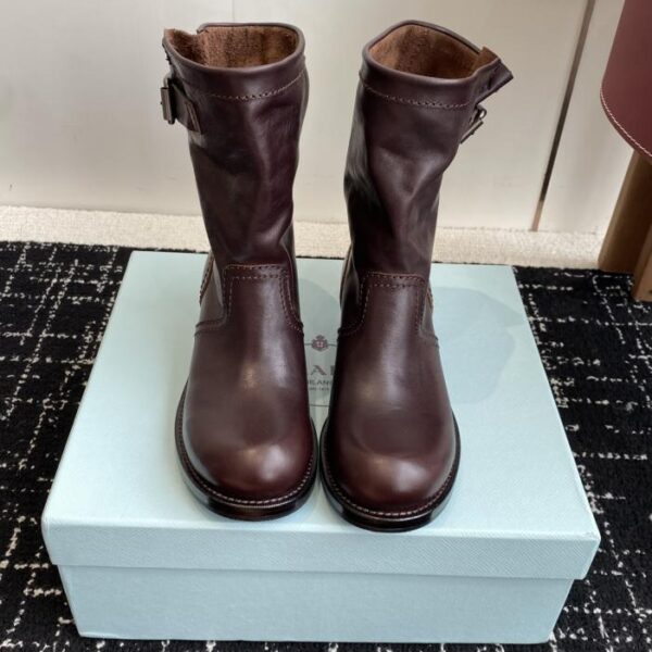 Prada Herbst/Winter Retro Western Cowboy Stiefel Mode Motorrad Martin Stiefel (D4SF3)