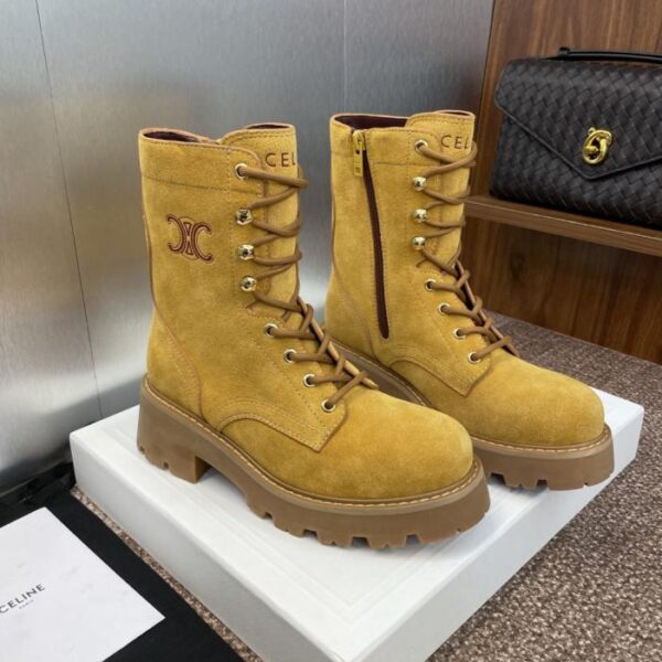 replica,schuhe,beste,kaufen,1:1,besten,seiten,Replik,turnschuhe,sneakers CELINE Herbst/Winter Neue Motorradstiefel mit Schnürung für Damen (ON7MZ)