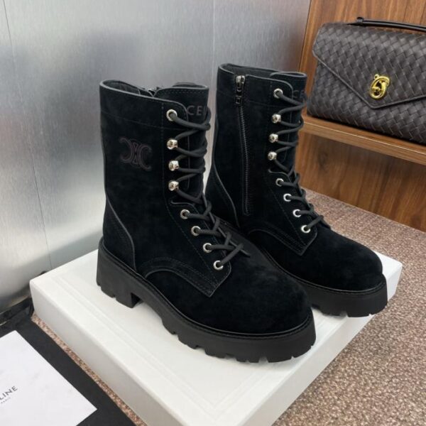 replica,schuhe,beste,kaufen,1:1,besten,seiten,Replik,turnschuhe,sneakers CELINE Herbst/Winter Neue Motorradstiefel mit Schnürung für Damen (QRRS0)