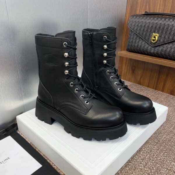 replica,schuhe,beste,kaufen,1:1,besten,seiten,Replik,turnschuhe,sneakers CELINE Herbst und Winter Neue Schnürstiefeletten für Damen im Motorrad-Stil (U96LV)