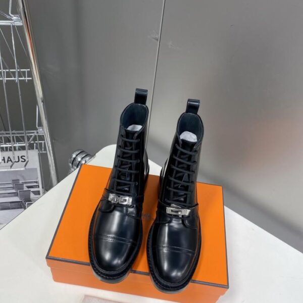 replica,schuhe,beste,kaufen,1:1,besten,seiten,Replik,turnschuhe,sneakers Hermes neueste Show Kelly Schnalle Lederschuhe Stiefeletten (0CGDJ)