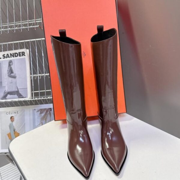 replica,schuhe,beste,kaufen,1:1,besten,seiten,Replik,turnschuhe,sneakers Hermes Herbst/Winter Neueste Old Money Style Spitzzehen-Bikerstiefel (HDVUS)