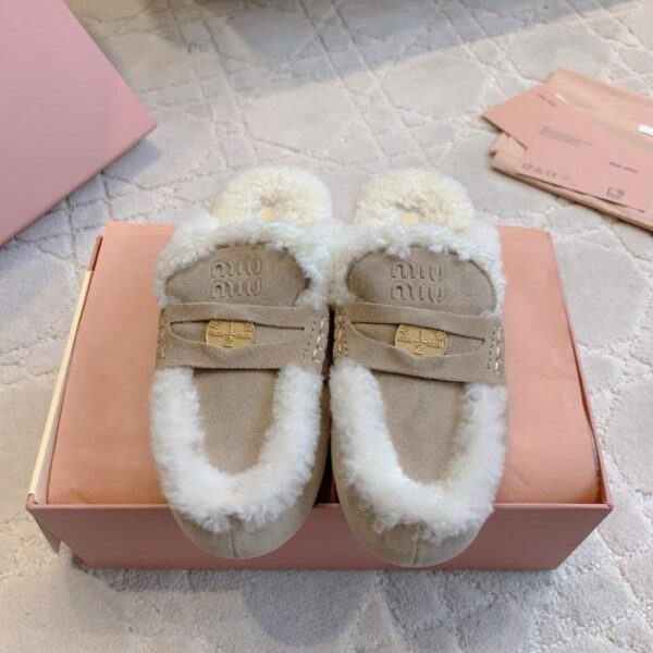 replica,schuhe,beste,kaufen,1:1,besten,seiten,Replik,turnschuhe,sneakers MIUMIU Wollfutter-Slipper (KE3W0)