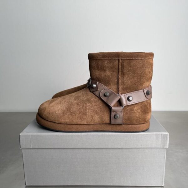 [Top-Version] BALENCIAGA Herbst/Winter Neuheit Alaska Weiche Slip-On Stiefeletten mit runder Zehenpartie aus Wolle (7BLQL)