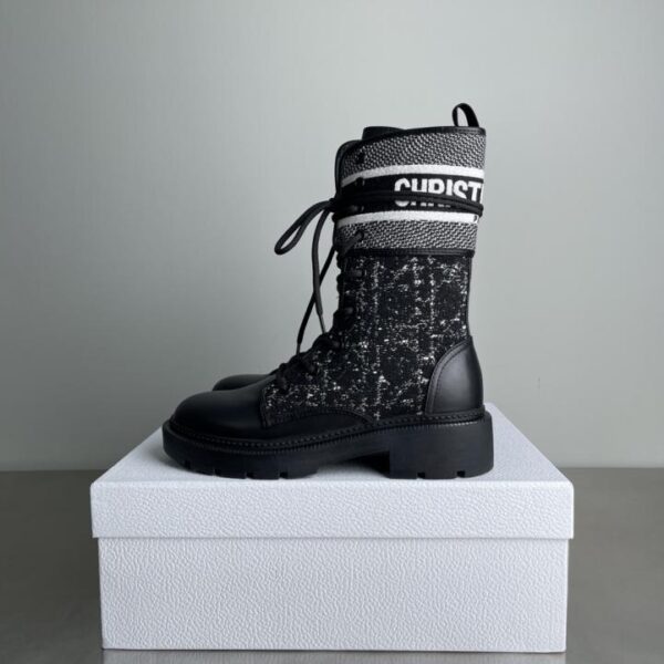 [Top-Tier-Version] Dior Herbst/Winter Neue D-MAJOR Serie Cannage Tweed Stiefeletten (XOR2F)