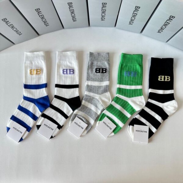 replica,schuhe,beste,kaufen,1:1,besten,seiten,Replik,turnschuhe,sneakers Neue mittellange Socken von Balenciaga, fünf Paar pro Packung (L07U2)