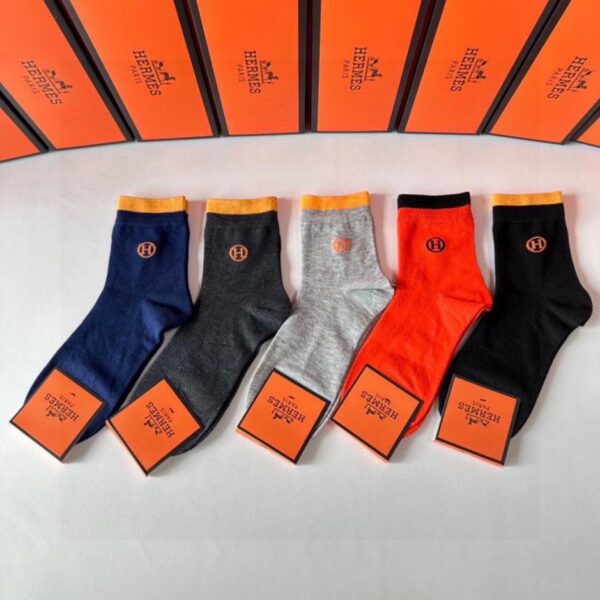 replica,schuhe,beste,kaufen,1:1,besten,seiten,Replik,turnschuhe,sneakers Hermes neue mittellange Socken, fünf Paar pro Schachtel (QED5O)