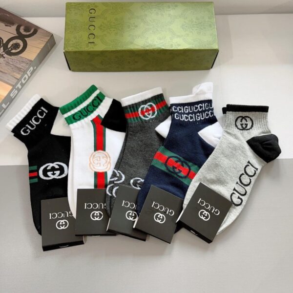 replica,schuhe,beste,kaufen,1:1,besten,seiten,Replik,turnschuhe,sneakers (5 Paar pro Packung) GUCCI Neue mittelhohe Unisex-Socken, reine Baumwolle (28M73)