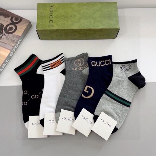 replica,schuhe,beste,kaufen,1:1,besten,seiten,Replik,turnschuhe,sneakers (5 Paar pro Packung) GUCCI Neue mittelhohe Unisex-Socken, reine Baumwolle (SUA4V)