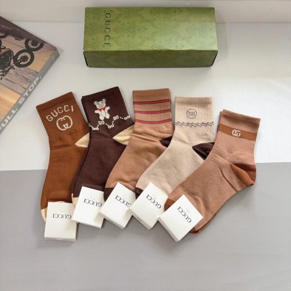 replica,schuhe,beste,kaufen,1:1,besten,seiten,Replik,turnschuhe,sneakers (5 Paar pro Packung) GUCCI Neue mittelhohe Socken, reine Baumwolle (R7G9X)