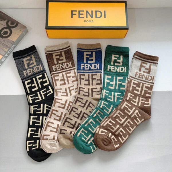 replica,schuhe,beste,kaufen,1:1,besten,seiten,Replik,turnschuhe,sneakers [5 Paar pro Packung] FENDI Oberschenkelhohe Socken (ZMTGI)