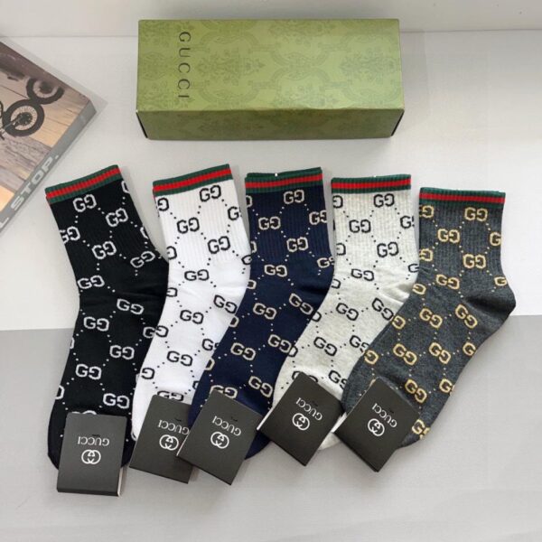 replica,schuhe,beste,kaufen,1:1,besten,seiten,Replik,turnschuhe,sneakers (5 Paar pro Packung) GUCCI Herren-Socken, mittelhoch, aus reiner Baumwolle (H2SJO)