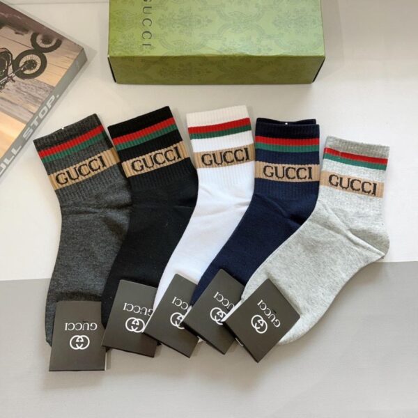 replica,schuhe,beste,kaufen,1:1,besten,seiten,Replik,turnschuhe,sneakers (5 Paar pro Packung) Neue GUCCI Herrensocken, mittelhoch! Aus reiner Baumwolle (EOK4O)