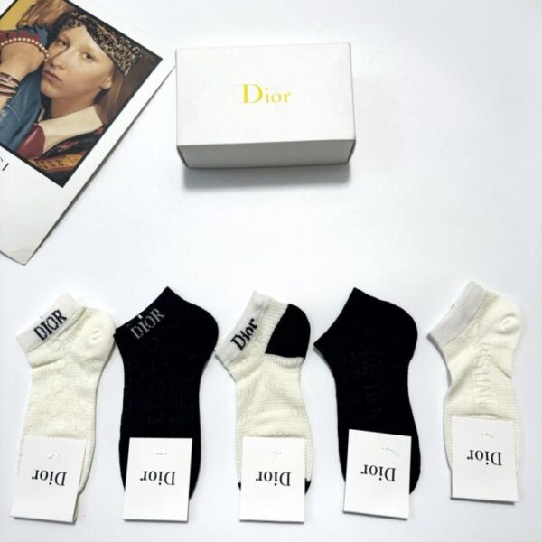 replica,schuhe,beste,kaufen,1:1,besten,seiten,Replik,turnschuhe,sneakers [5 Paar pro Packung] Dior Classic Logo Ultradünne Bootssocken, reine Baumwolle (ZBQQK)