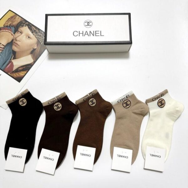 replica,schuhe,beste,kaufen,1:1,besten,seiten,Replik,turnschuhe,sneakers [5 Paar pro Packung] Klassische Chanel-Logo-Baumwollsocken (9F37Y)