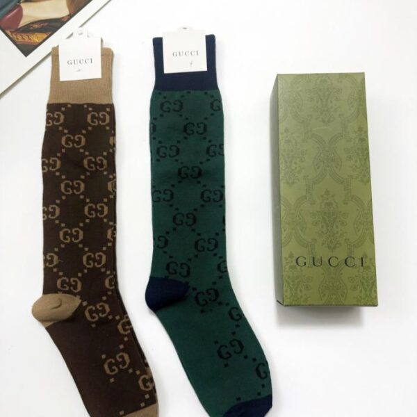 replica,schuhe,beste,kaufen,1:1,besten,seiten,Replik,turnschuhe,sneakers [Zwei Paar pro Packung] Kniestrümpfe mit Gucci-Doppel-G-Logo, Wadenstrümpfe, gleiches Modell wie in den Boutiquen (ZZIEF)