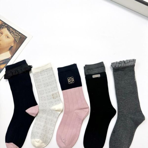 replica,schuhe,beste,kaufen,1:1,besten,seiten,Replik,turnschuhe,sneakers [5 Paar pro Packung] Loewe Classic Logo Socken aus reiner Baumwolle, mittelhoch (N9J8V)