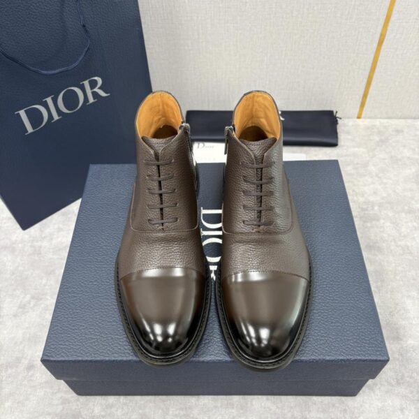 Dior Herren-Stiefeletten mit Patchwork-Muster, mittelhohe Lederstiefel (ZAYLH)