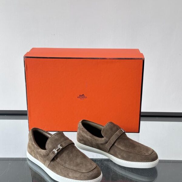 Hermes Wildleder-Loafer (W655T)